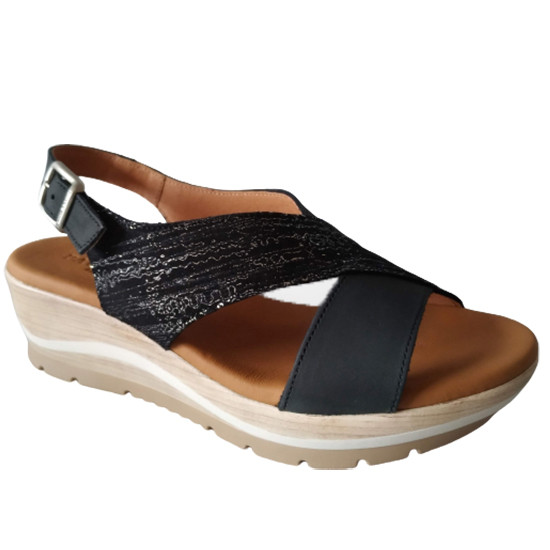 Tamaris Sandalias De Cuña Para Mujer 1-28716-44, Color Negro