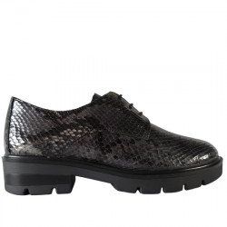 24HRS ZAPATO BLUCHER CHAROL REPTIL DE MUJER 24750 GRIS OSCURO HRS010
