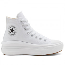 CONVERSE WOMEN SNEAKER CHUCK TAYLOR ALL STAR MOVE HIGH TOP 568498C WHITE/NATURAL IVORY/BLACK CON090