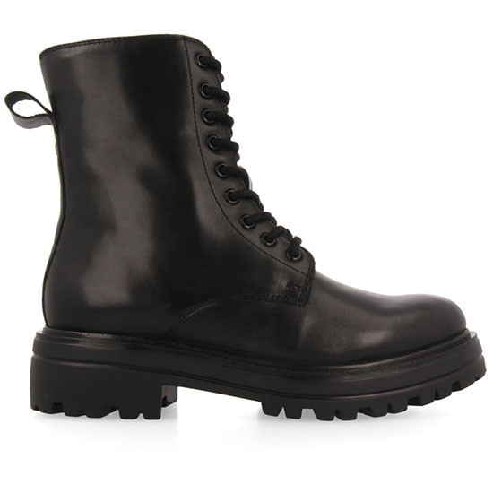 GIOSEPPO BOTAS DE PIEL DE ESTILO MILITAR PARA MUJER NAMBALE 64527 NEGRO  GIO194