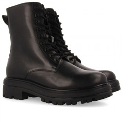 GIOSEPPO BOTAS DE PIEL DE ESTILO MILITAR PARA MUJER NAMBALE 64527 NEGRO  GIO194