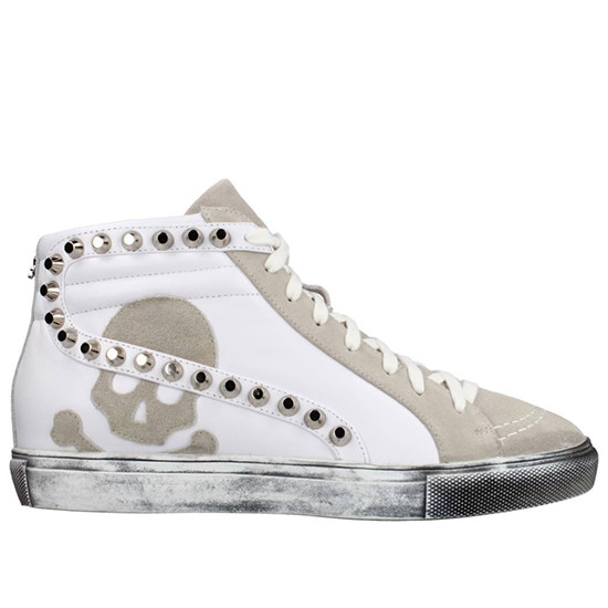 Picasso microscópico colchón SCALPERS SNEAKERS HIGH TOP PIEL CALVERA CASUAL PARA MUJER WH MIX STUDS  30069 OFF WHITE/GREY SCAL013
