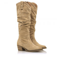 MUSTANG BOTA ALTA CAMPERA SERRAJE DE MUJER MEX 52621-C52930 ARENA MUST056