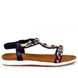 EXE SANDALIAS PLANAS CON FANTASÍAS PARA MUJER F8043-24A BLACK EXE094