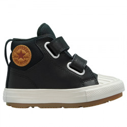 CONVERSE KID SNEAKER CHUCK TAYLOR ALL STAR BERKSHIRE BOOT HI COLOR LEATHER EASY-ON 771525C BLACK/BLACK/PALE PUTTY CON143