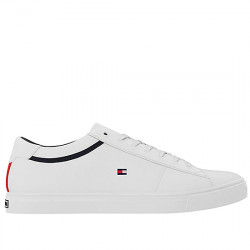 TOMMY HILFIGER SNEAKER PIEL CASUAL HOMBRE ICONIC LEATHER VULC PUNCHED FM0FM04166 WHITE YBS TOM134