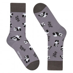 KYLIE CRAZY KIDS CALCETINES PANDAS LARGO "MEDIA CAÑA" C809 GRIS KYLI093
