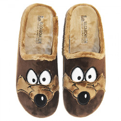 VULCA-BICHA ZAPATILLAS DE CASA CHINELAS "COYOTE" HOMBRE 4812 MARRÓN LOBO VUL042