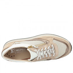MEPHISTO ZAPATO DEPORTIVO PIEL CREMALLERA CUÑA MUJER OLIMPIA LIGHT SAND  MEP031