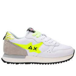 SUN68 SNEAKERS SINTÉTICO Y NYLON CASUAL MUJER STARGIRL TRANSPARENT PATCH Z33213 WHITE/YELLOW FLUO SUN005