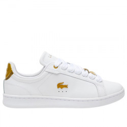 LACOSTE SNEAKERS PIEL CASUAL MUJER CARNABY PRO 123 745SFA0055216 WHITE/GOLD LAC060
