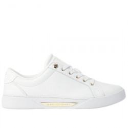 TOMMY HILFIGER SNEAKER PIEL CASUAL MUJER GOLDEN HW COURT FW0FW07560 WHITE TOM143