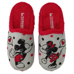 VULCA-BICHA ZAPATILLAS DE CASA CHINELAS "MICKEY & MINIE" MUJER 1386 PERLA/ROJO VUL088