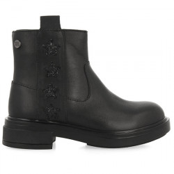 GIOSEPPO KISBER BOTINES BIKER PIEL CON ESTRELLAS GLITTER PARA NIÑA 73036 NEGRO GIO383
