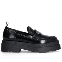 LIU-JO LOVE 58 MOCASÍN PIEL SINTÉTICA PISO PLATAFORMA PARA MUJER SF4069EX19622222 BLACK LIU036