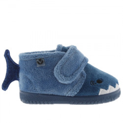 VICTORIA ZAPATILLAS DE CASA ANIMALES TIBURÓN NIÑOS OJALÁ 105119 AZUL VIC301