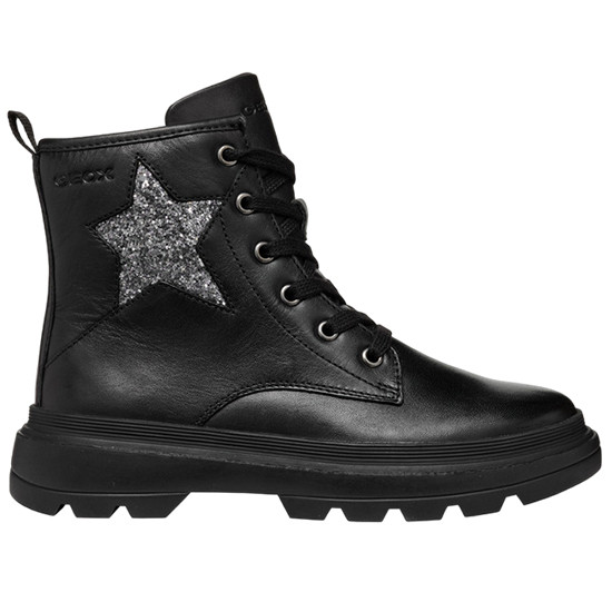 GEOX RESPIRA KIDS J KIDDARTAH BOTA MILITAR ESTRELLA GLITTER NIÑA J46MGA  085EW C9244 BLACK GEOX199 Color Negro Talla 28