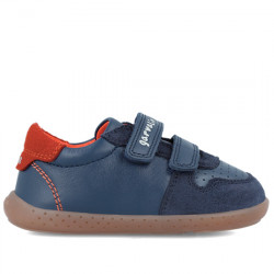 GARVALÍN DEPORTIVO PIEL Y SERRAJE VELCRO BEBÉ RESPETUOSO-BAREFOOT 241302-A183 OCEAN GARV020