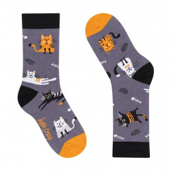 KYLIE CRAZY KIDS CALCETINES GATOS LARGO "MEDIA CAÑA" C819 GRIS KYLI132