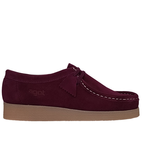 AGOT ZAPATO KIOWA CORDONES SERRAJE PARA MUJER BEE VINO AGOT021 Talla 36  Color Burdeos