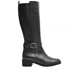 LEIOS by 30'S TREINTAS SHOES BOTA ALTA ESTILO HÍPICO PIEL MUJER L-1102 BLACK TREI032