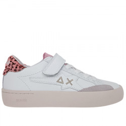 SUN68 KIDS KATY SNEAKERS CASUAL PIEL VELCRO JUNIOR Z44421K WHITE/PINK SUN012