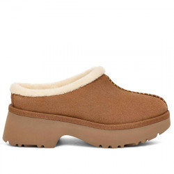 UGG W NEW HEIGHTS COZY CLOG ZUECOS SERRAJE TACÓN MUJER W/ 1162510 CHESNUT UGG118