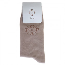 POPA CALCETINES LISO LOGO LARGO "MEDIA CAÑA" 140288 BEIGE POPA098