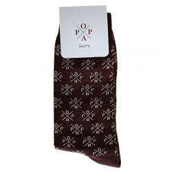 POPA CALCETINES ESTAMPADO LOGO LARGO "MEDIA CAÑA" 140288 MARRÓN POPA099