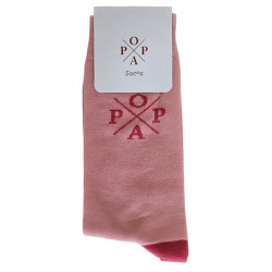 POPA CALCETINES LISO LOGO LARGO "MEDIA CAÑA" 140288 ROSA POPA103