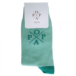 POPA CALCETINES LISO LOGO LARGO "MEDIA CAÑA" 140288 VERDE POPA104