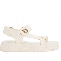 GUESS SANDALIA VELCROS PLANA MUJER FLJLANELE03 CREAM GUE149