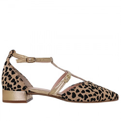 MIRAI ZAPATO BAILARINA TIRAS PIEL PONY ANIMALPRINT MUJER S-4240 CHEETAH MIRA006