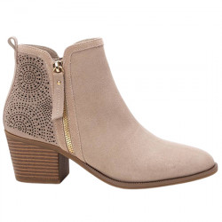 CARMELA BOTÍN CAMPERO SERRAJE CREMALLERA MUJER 162163 BEIGE CARM081
