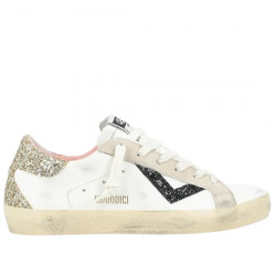 4B12 SUPRIME SNEAKER DE PIEL CASUAL PARA MUJER D320 BIANCO/ORO/NERO 4B12013