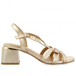 GIOSEPPO BULQIZE SANDALIAS DE PIEL METALIZADA CON TIRAS TRENZADAS TACÓN PARA MUJER 72275 PLATINO GIO392