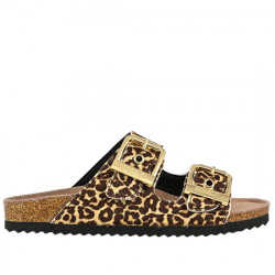 COLORS OF CALIFORNIA SANDALIA PELO DE PONY ANIMALPRINT HEBILLAS HC.BIO502 LEOPARD COL053