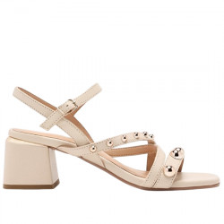 GIOSEPPO ABINGTON SANDALIAS DE PIEL CON TACHAS TACÓN PARA MUJER 75196 OFF-WHITE GIO397
