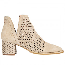 POPA AZAHARA BOTINES SERRAJE PICADO DE MUJER BT30401010 BEIGE POPA111
