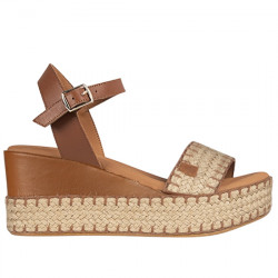 POPA ARAMBOL GALERIA SANDALIA PIEL CUÑA YUTE DE MUJER CB35904003 CUERO POPA109