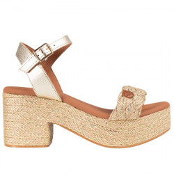 POPA ABAKA RUMA SANDALIA YUTE TACÓN DE MUJER CT37104103 ORO POPA108