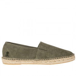 ELPULPO ALPARGATA LONA LAVADA CON ELÁSTICO PARA HOMBRE 11120926729806 VERDE KHAKI ELPU002