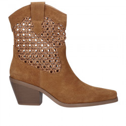 BEFREE BOTINES COWBOY SERRAJE CON TRENZADO MUJER SANSE-1651 BROWN BEFR013