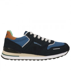 GAS ALBA MIX SNEAKERS EFECTO SERRAJE Y NYLON CASUAL HOMBRE GAM513600 NAVY BROWN GAS006