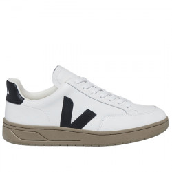 VEJA V-12 LEATHER SNEAKERS CASUAL PIEL PARA HOMBRE XD0203640B430 EXTRA-WHITE BLACK DUNE VEJA088