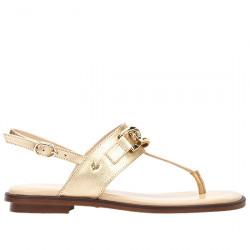 MARTINELLI SANDALIAS PLANAS ESCLAVAS PIEL CADENA DORADA PARA MUJER MAZZINI 1535-B153S GOLD MART030