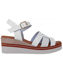 KAOLA SANDALIA PIEL CUÑA MUJER 5540 BLANCO KAOL010