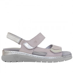 LEYLAND SUAVE SANDALIA PIEL VELCROS AJUSTABLES PLANTILLA EXTRAÍBLE PARA MUJER 3351 NATURAL/GHOST/GHOST LEY032