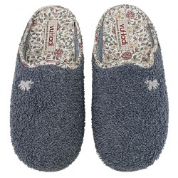 VUL-LADI ZAPATILLAS DE CASA CHINELA TOALLA RIZO MUJER 1218-667 CENIZA VLAD008
