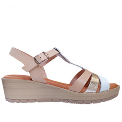 MORXIVA SANDALIAS PIEL CUÑA PARA MUJER 3114 DUNE BLANCO MORX011